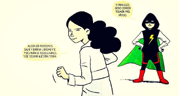 Imagen del cómic sobre las mujeres valientes de Gaza