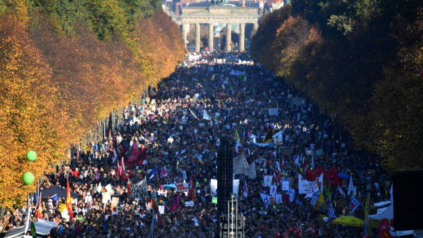 Imagen de la multitudinaria manifestación de Berlín