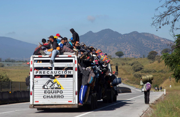 Caravana de migrantes en Jalisco