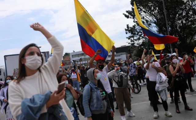 Imagen de una protesta en Colombia